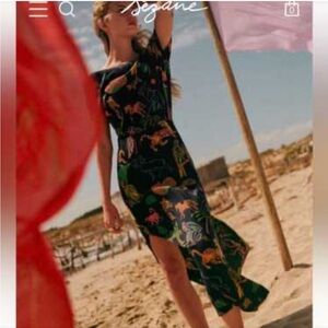 Sezane G Kero Animal Print Lucille Dress